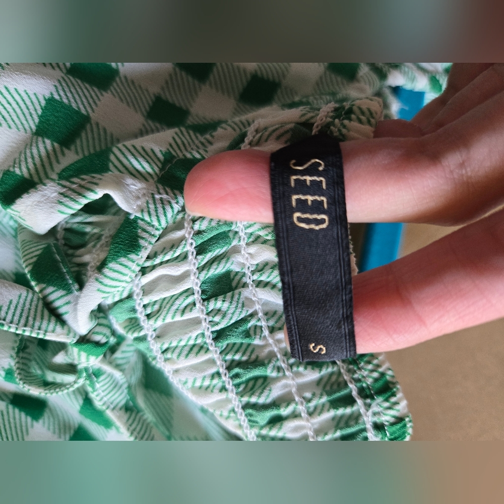 Green Checkered Top - Picture 2 of 3